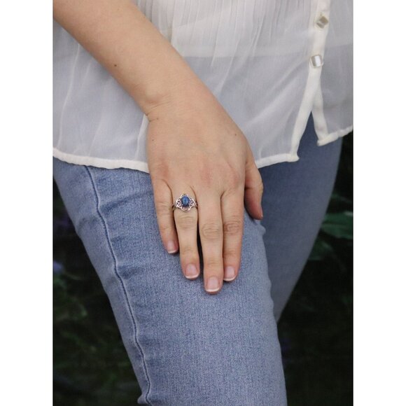 Sterling Silver Lapis Lazuli Ring Size 6 1/4 - Picture 4 of 7